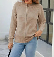 Stylish BRITANY Zip-Up Cardigan for Effortless Elegance - Lizabella Fashion