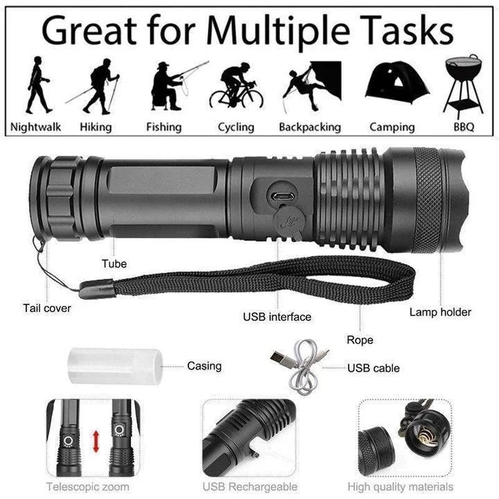 Torcia elettrica più potente Xhp50.2 da 90000 lumen 6