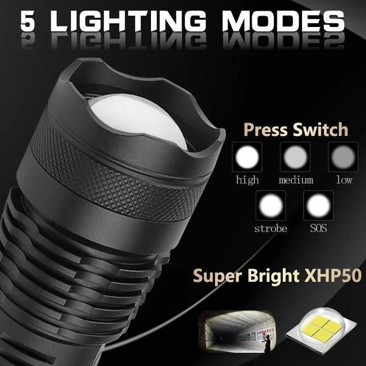 Torcia elettrica più potente Xhp50.2 da 90000 lumen 7