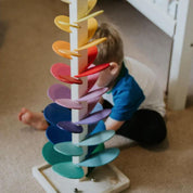 Torre di biglie arcobaleno – Giocattolo creativo in legno – Promuove colori e suoni per bambini dai 3 anni in su 4