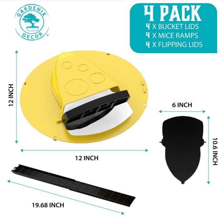 Trappola per topi con coperchio a secchio da 4 pezzi 4