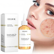 Soluzione tonificante acido glicolico 7% EELHOE, flacone da 240ml, per migliorare imperfezioni cutanee, viso femminile con acne, cura della pelle.