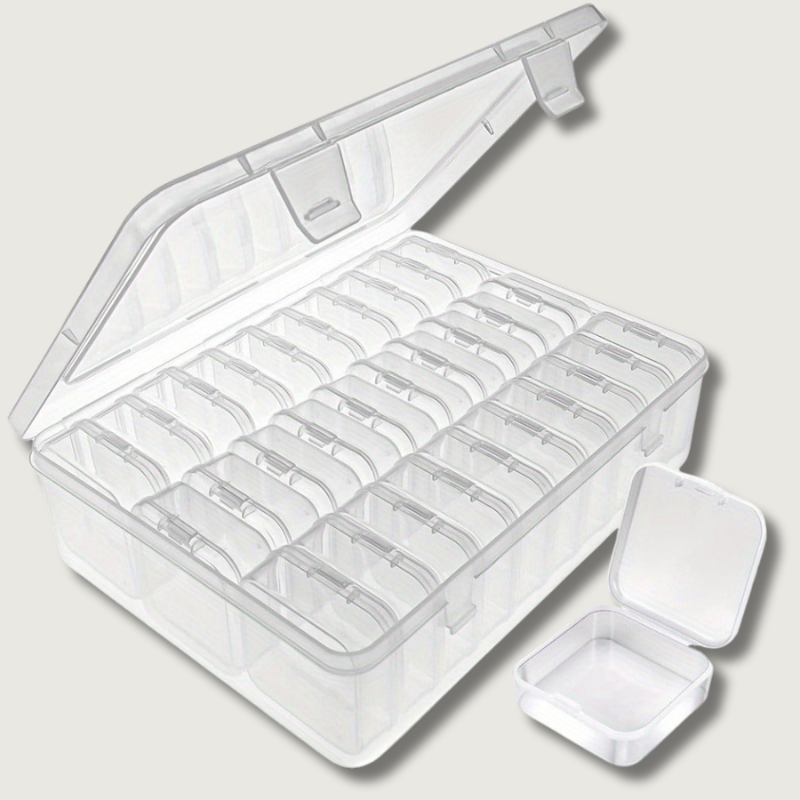 Contenitore organizer trasparente in plastica con coperchio, 36 scomparti, ideale per perline, gioielli, artigianato, accessori fai-da-te.