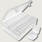 Contenitore organizer trasparente in plastica con coperchio, 36 scomparti, ideale per perline, gioielli, artigianato, accessori fai-da-te.