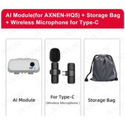 Modulo AI per AXNEN-HQ5 con microfono wireless Type-C e borsa. Accessori audio portatili, compatibili con dispositivi Type-C.