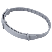 Cinturino in plastica grigia per lavastoviglie, ricambio originale, accessorio per elettrodomestici, compatibile con modelli specifici.