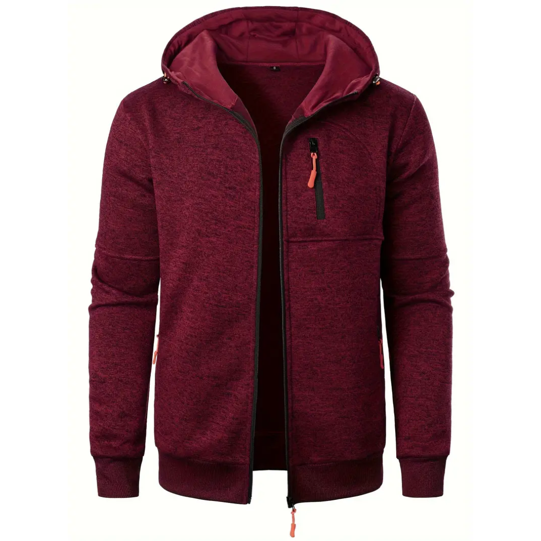 Natanaele | Felpa con cappuccio da uomo con cerniera comoda ed elegante