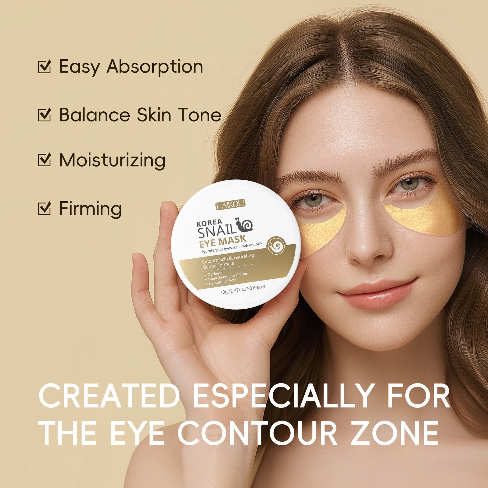 ReviveEyes - Maschera per gli occhi di lumaca per occhiali e gonfiore