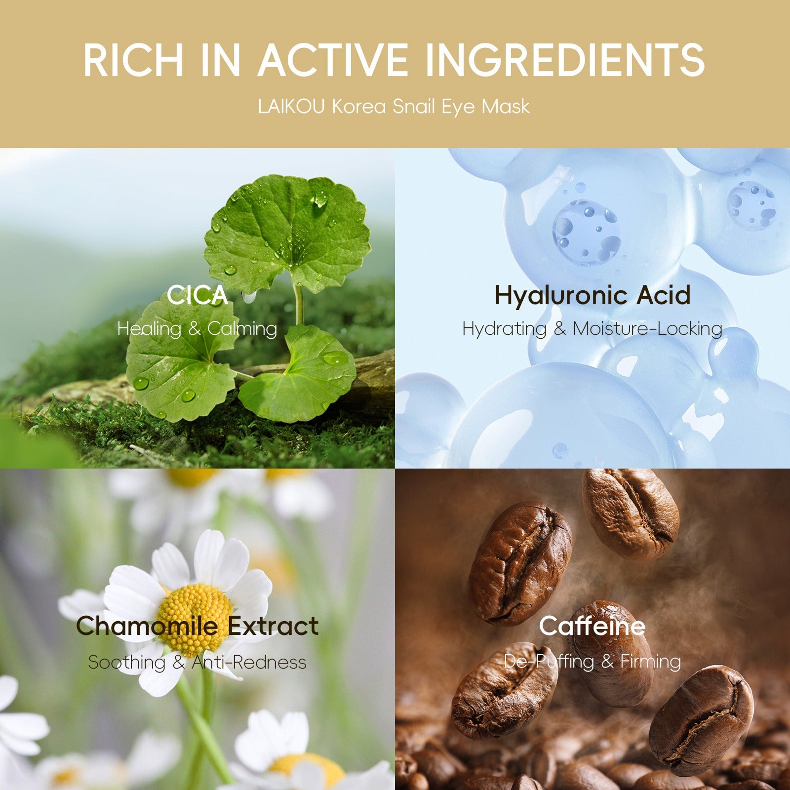 ReviveEyes - Maschera per gli occhi di lumaca per occhiali e gonfiore