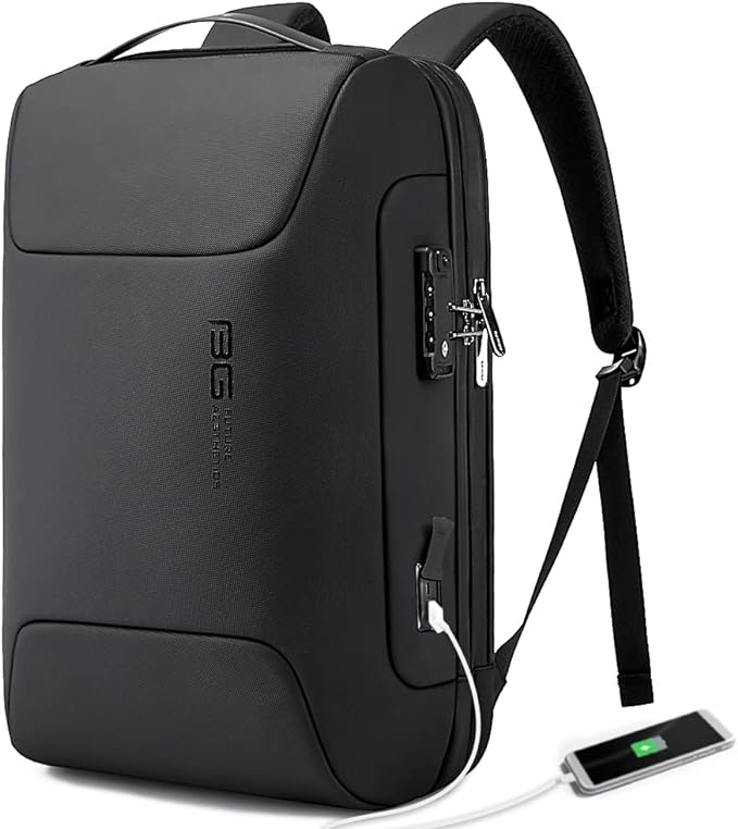 Zaino antifurto BANGE con porta di ricarica USB, zaino da lavoro leggero per uomo e donna 0