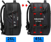 Zaino da viaggio BANGE Weekender, zaino da viaggio espandibile da 45 litri per aerei, zaino convertibile da viaggio, zaino per laptop da 17,3" resistente all'acqua per uomini e donne... 2