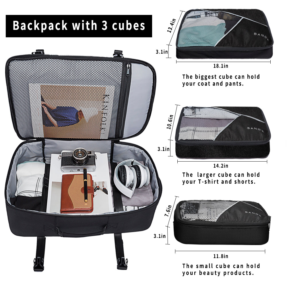 Zaino da viaggio BANGE da 40 litri per uomo, borsa da weekend approvata dalla FAA (zaino a 3 scomparti) 2