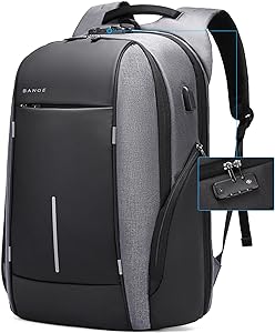 Zaino da viaggio leggero BANGE, zaino per laptop da 15,6 pollici, zaini da lavoro alla moda per l'uso quotidiano per uomini e donne 8