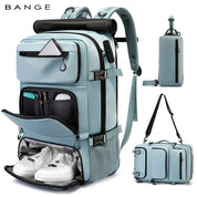 Zaino da viaggio multifunzionale BANGE con protezione antifurto rimovibile e scomparti per le scarpe 1