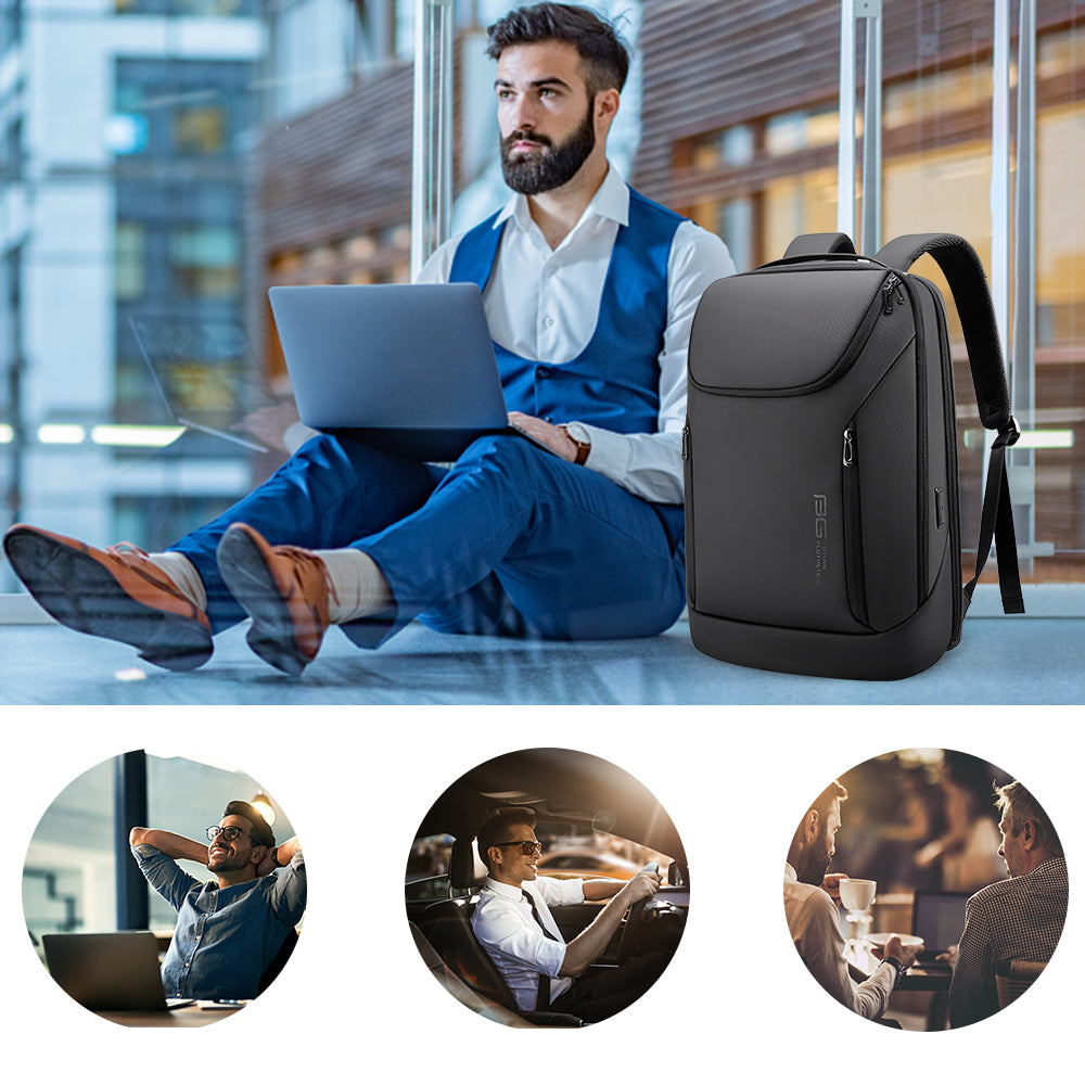 Zaino impermeabile BANGE Business adatto per laptop da 15,6 pollici con ricarica USB 6