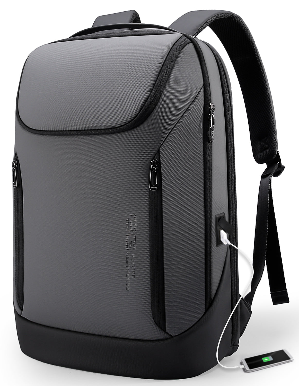 Zaino impermeabile BANGE Business adatto per laptop da 15,6 pollici con ricarica USB 7