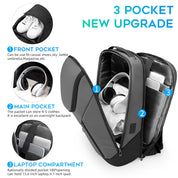 Zaino impermeabile BANGE Business adatto per laptop da 15,6 pollici con ricarica USB 8