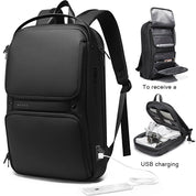 Zaino impermeabile sottile alla moda BANGE per laptop da uomo, adatto a 15,6 pollici 0
