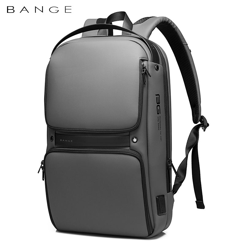 Zaino impermeabile sottile alla moda BANGE per laptop da uomo, adatto a 15,6 pollici 5