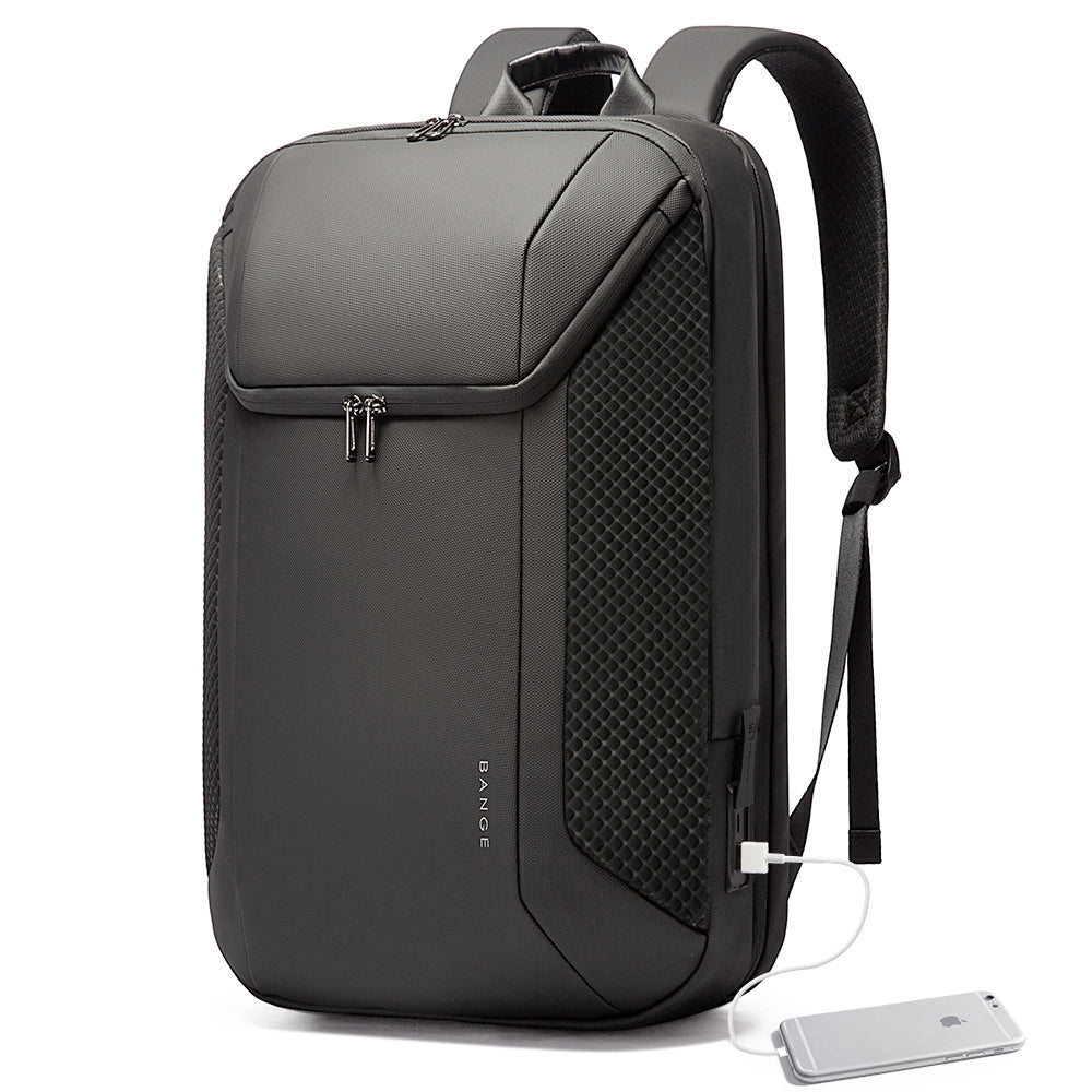 Zaino per laptop BANGE Smart Business, impermeabile, adatto a laptop da 15,6-17,3 pollici con porta di ricarica USB 3.0 per uomini e donne 0