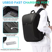 Zaino per laptop BANGE Smart Business, impermeabile, adatto a laptop da 15,6-17,3 pollici con porta di ricarica USB 3.0 per uomini e donne 3