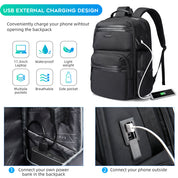 Zaino per laptop BANGE da uomo, zaini da viaggio d'affari con porta di ricarica USB, zaino da viaggio per il weekend 4