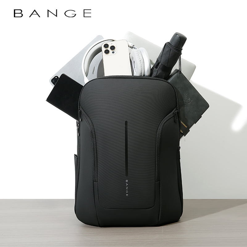 Zaino per laptop urbano impermeabile BANGE, elegante, con porta USB e laptop da 15,6 pollici 0