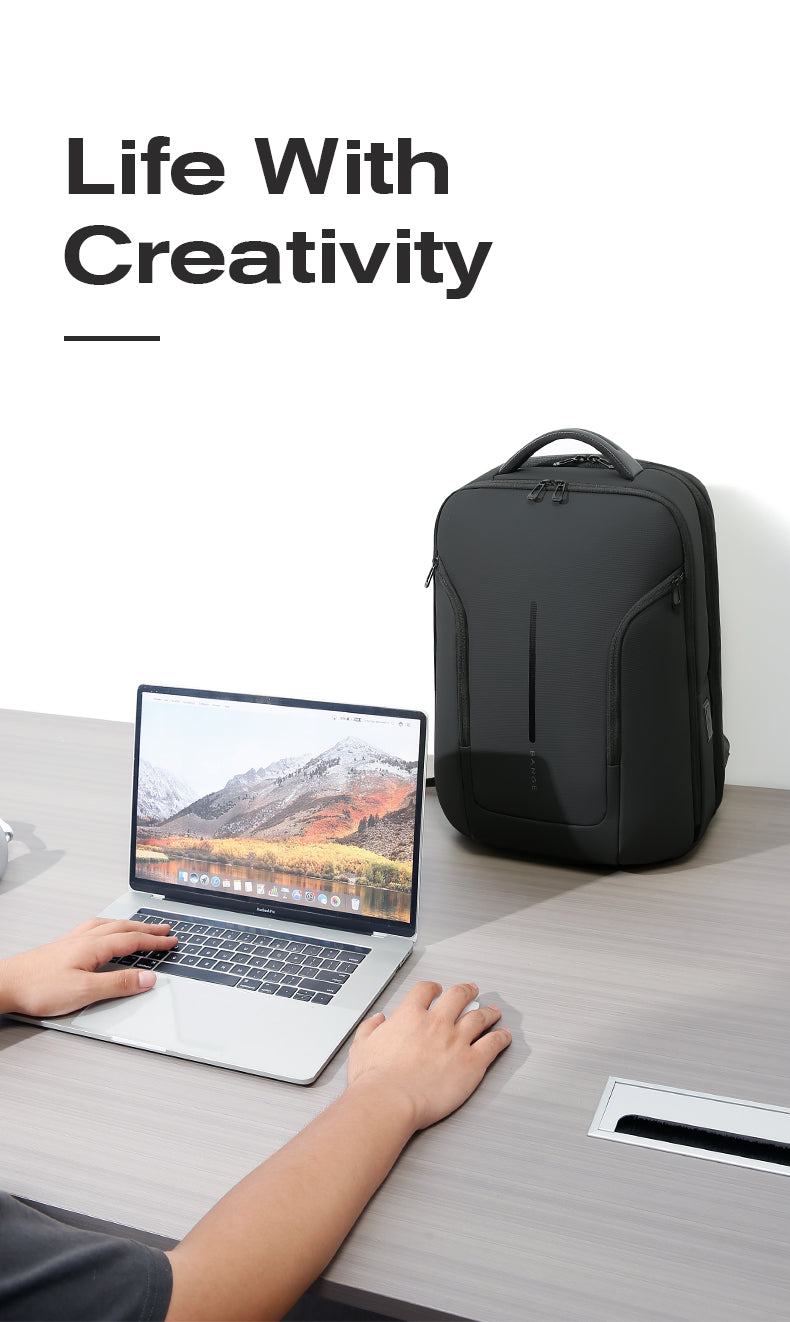 Zaino per laptop urbano impermeabile BANGE, elegante, con porta USB e laptop da 15,6 pollici 1