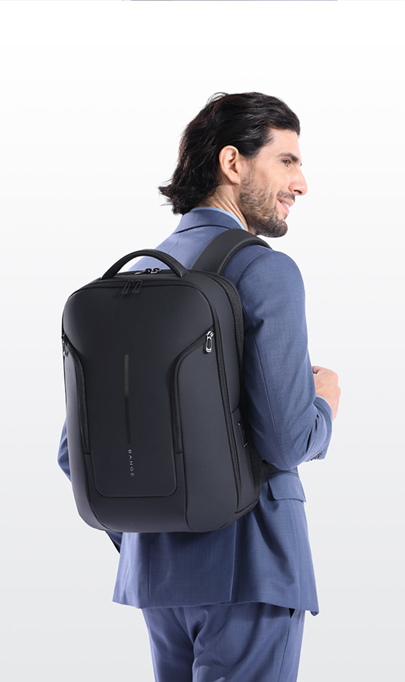 Zaino per laptop urbano impermeabile BANGE, elegante, con porta USB e laptop da 15,6 pollici 3