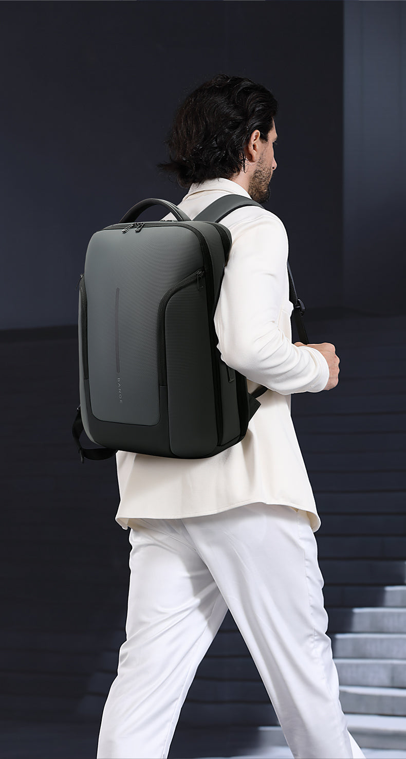 Zaino per laptop urbano impermeabile BANGE, elegante, con porta USB e laptop da 15,6 pollici 5