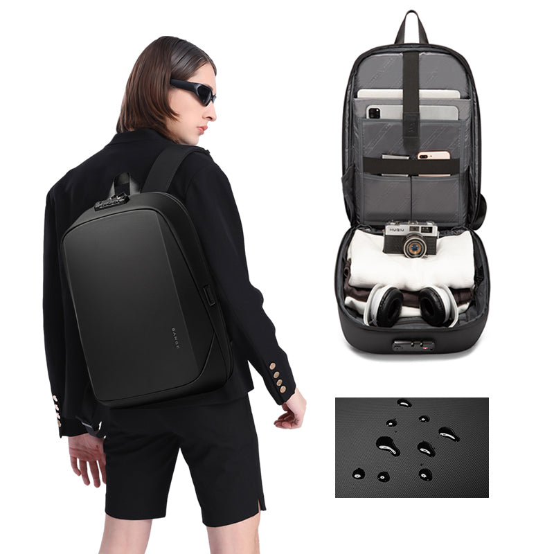 Zaino rigido antifurto BANGE con lucchetto TSA e porta USB 1