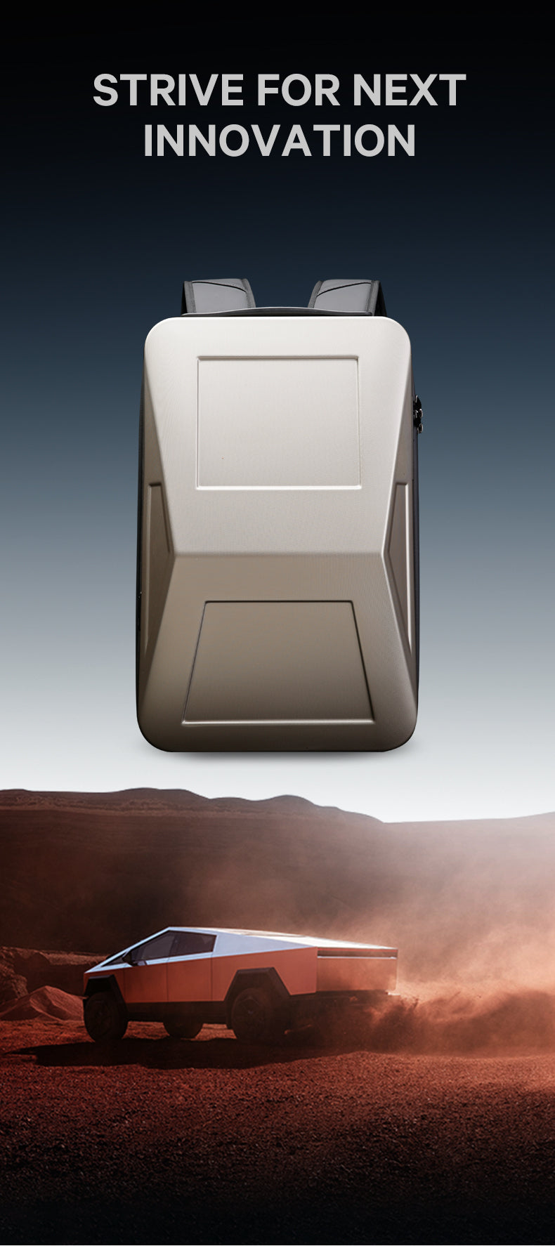 Zaino rigido antifurto espandibile BANGE con porta USB e organizer 2