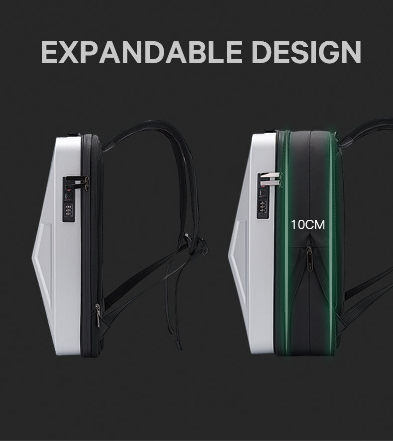 Zaino rigido antifurto espandibile BANGE con porta USB e organizer 7