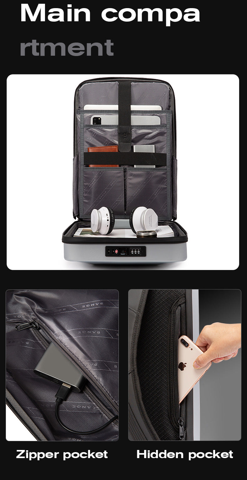 Zaino rigido per laptop BANGE con lucchetto TSA 8
