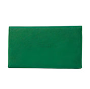 Portafoglio verde in pelle saffiano, design elegante e minimalista, ideale per uomo e donna. Accessorio moda di lusso, perfetto per ogni occasione.