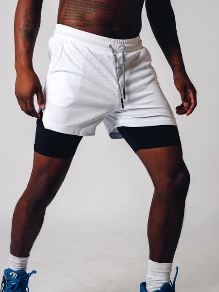  Uomini -Shortfitness Shorts con un doppio strato-5