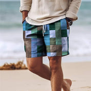  Shorts di uomo - Lunghezza del ginocchio - vita elastica con cordone - luce e traspirante-4