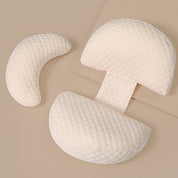 Cuscino ergonomico per sedia, supporto lombare e cervicale, colore beige, design a nido d'ape, ideale per ufficio e casa, comfort e postura corretta.