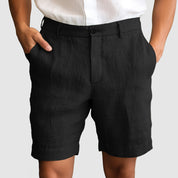 Pantaloni Corti Casual in Cotone e Lino da Uomo