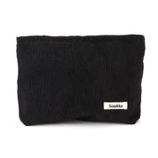 Borsa a tracolla nera in velluto a coste, marchio Sozakka, elegante e versatile, ideale per moda casual e accessori donna.