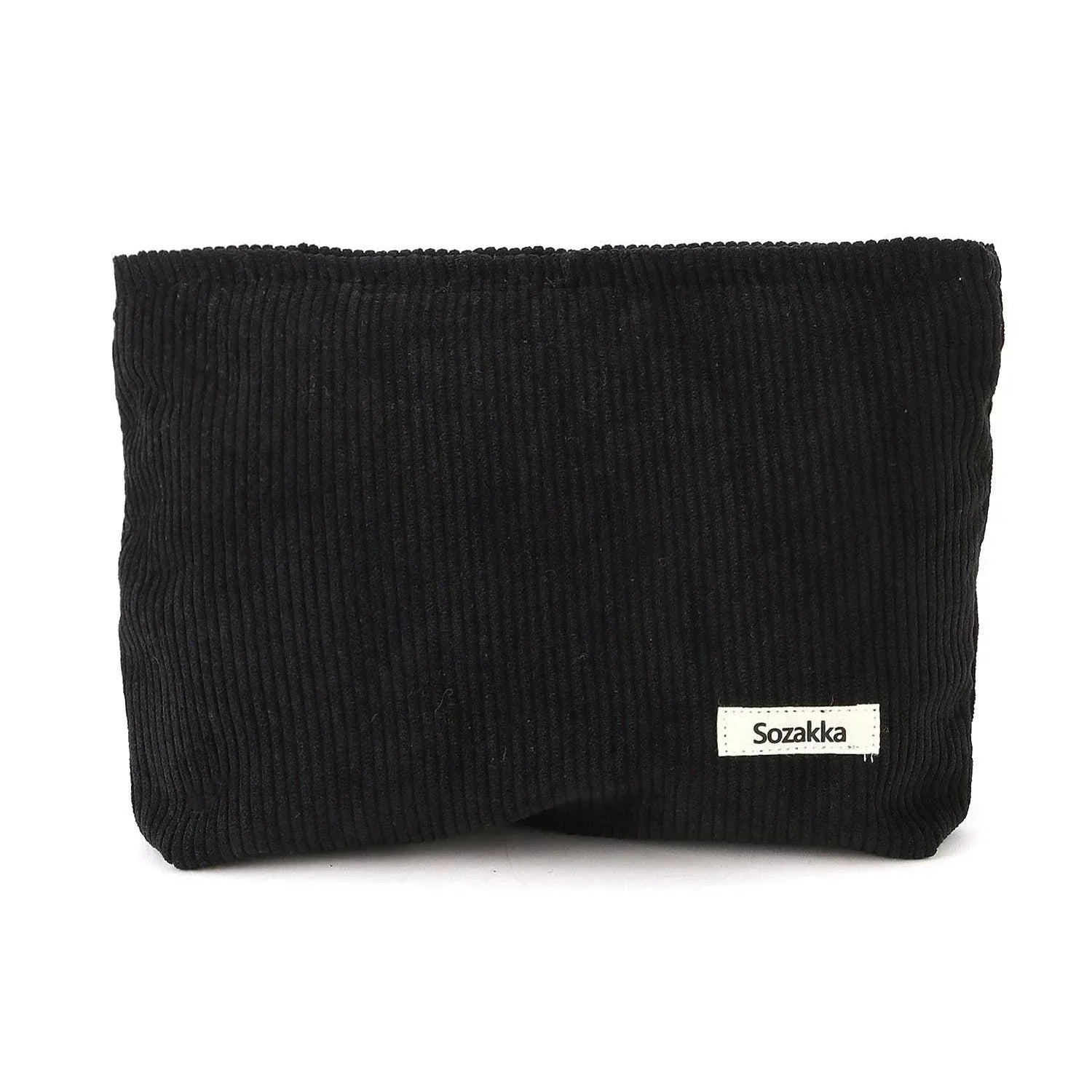 Borsa a tracolla nera in velluto a coste, marchio Sozakka, elegante e versatile, ideale per moda casual e accessori donna.