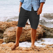  Uomini - Shorts di lino - tessuto leggero traspirante - Fit rilassato - Squat - Abbigliamento per il tempo libero-4