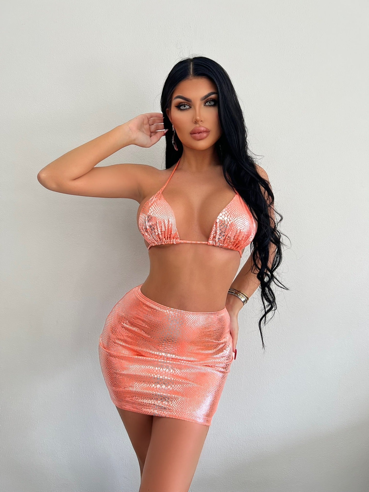 FEBBRA | Elegante set bikini estivo con stampa serpente in 3 pezzi