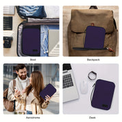 Custodia protettiva viola per tablet, compatibile con zaini e valigie. Ideale per viaggi, ufficio e uso quotidiano. Design elegante e funzionale.