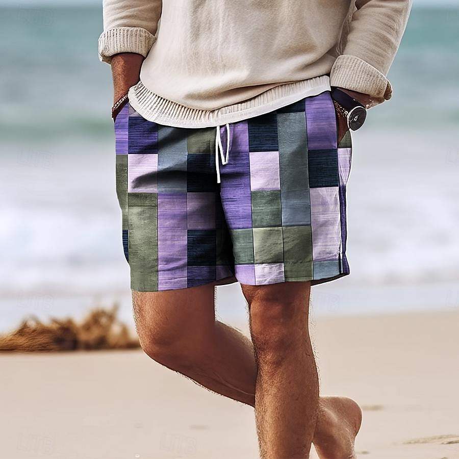  Shorts di uomo - Lunghezza del ginocchio - vita elastica con cordone - luce e traspirante-5