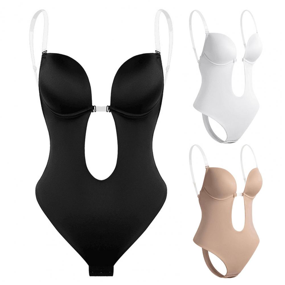 Body shaper donna in tre colori: nero, bianco e beige. Design senza schienale, spalline regolabili, ideale per abiti scollati. Intimo modellante.