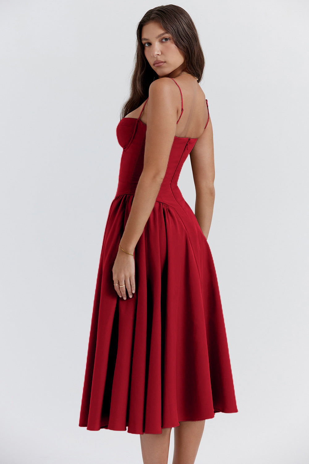Bridget - Abito Vintage Elegante con Corsetto e Spalline Sottili