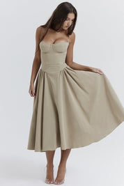 Bridget - Abito Vintage Elegante con Corsetto e Spalline Sottili