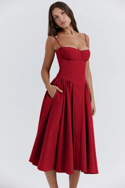 Bridget - Abito Vintage Elegante con Corsetto e Spalline Sottili