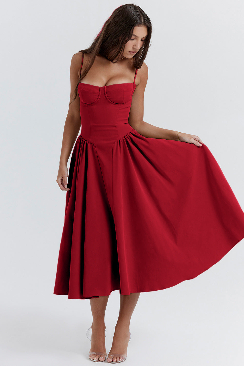 Bridget - Abito Vintage Elegante con Corsetto e Spalline Sottili